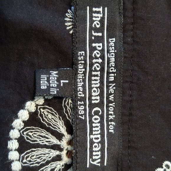 J. Peterman Company Eyelet Embroidery Duster Caftan Dress Size L - Picture 11 of 12